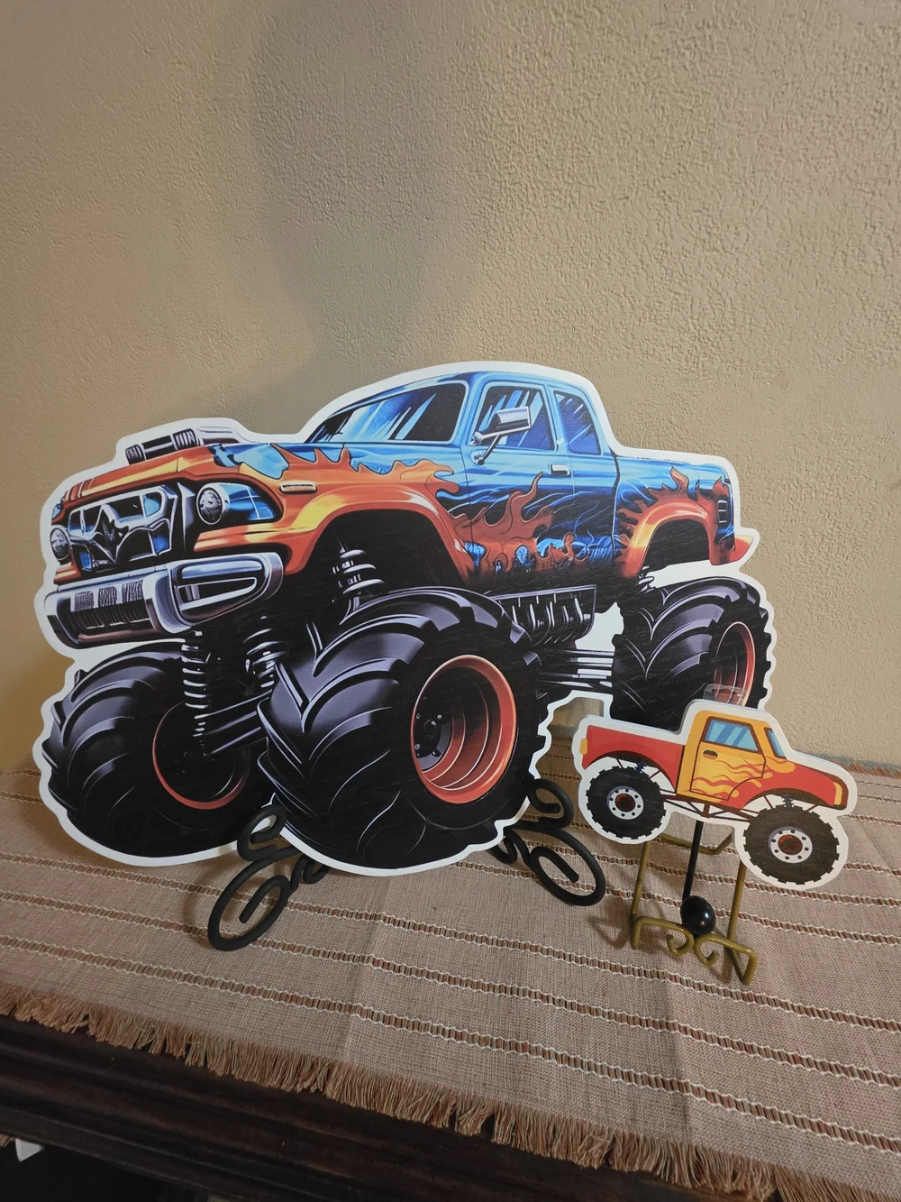 Monster Truck Playboard - Blue and Orange 2 Pc Set